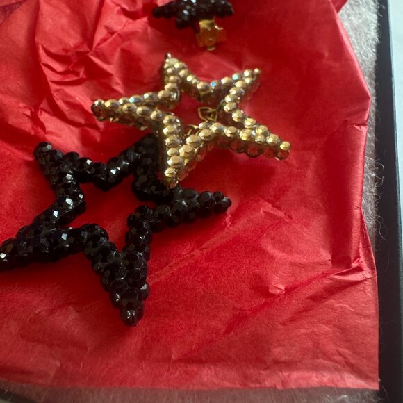 Vintage Richard Kerr Star-Shaped Rhinestone Ear Clips – Repair Needed - Picture 5 of 5
